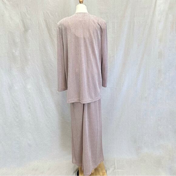 Alex Evenings formal metallic maxi sheath slinky dress & open jacket set size 12 - Picture 12 of 15